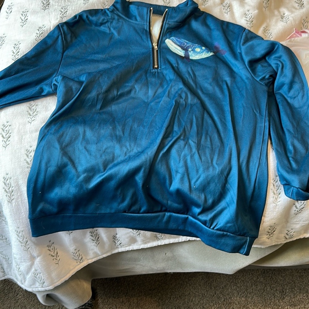 Blue Quarter-Zip Pullover